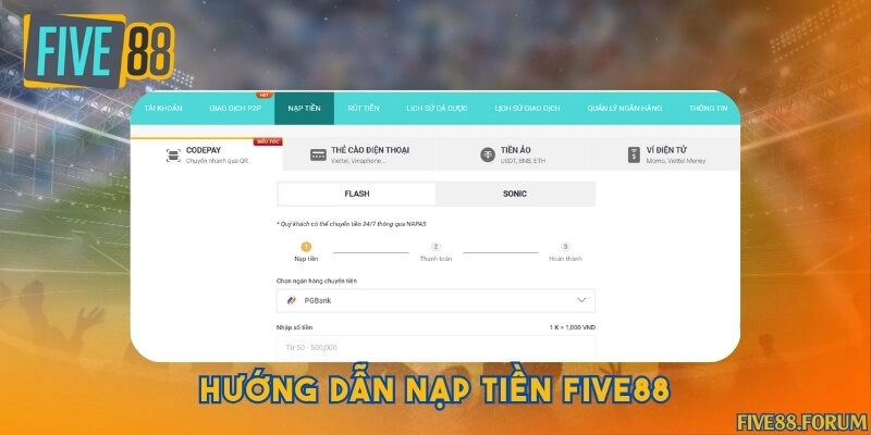 Nạp tiền Five88